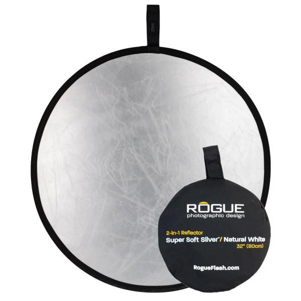 Rogue 32in 2-in-1 Reflector - Super Soft Silver/Natural White 80cm