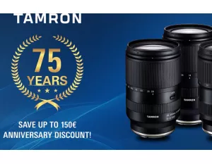 TAMRON viert 75 jaar met kortingen tot € 150!