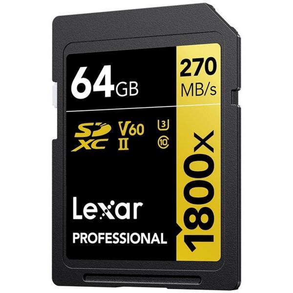 Lexar Professional SDXC 64GB BL 1800X UHS-II V60 Gold