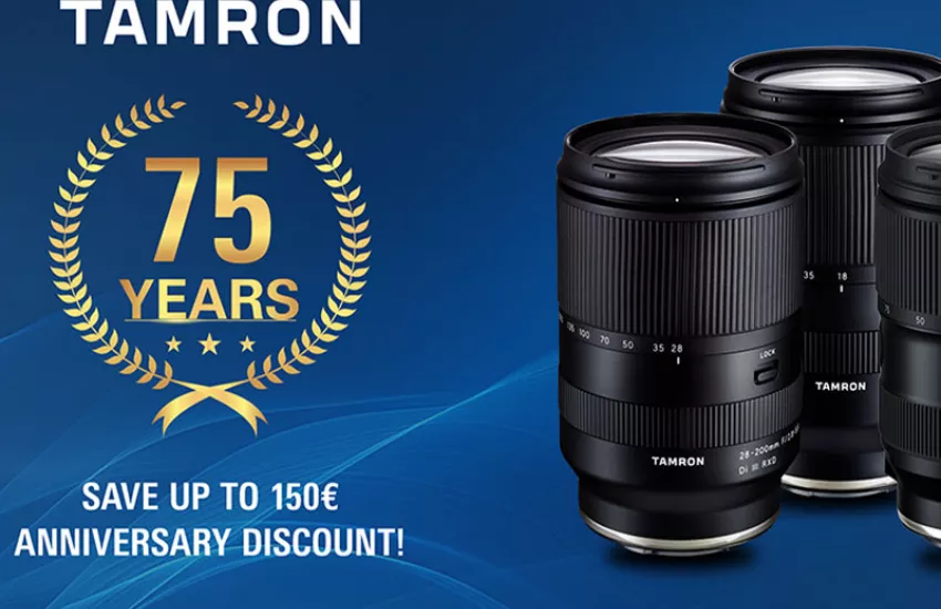 TAMRON viert 75 jaar met kortingen tot € 150!